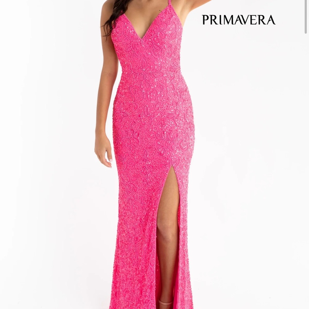 Pink Lace Evening Gown
